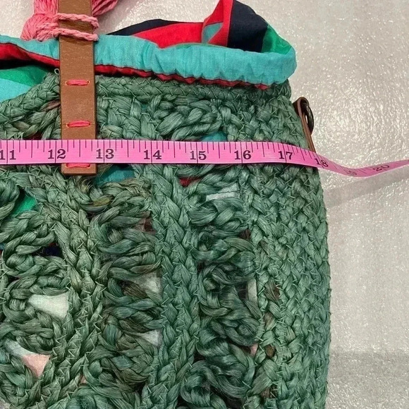 White Stuff Green Crochet Beach Tote with Lining - Picture 8 of 8